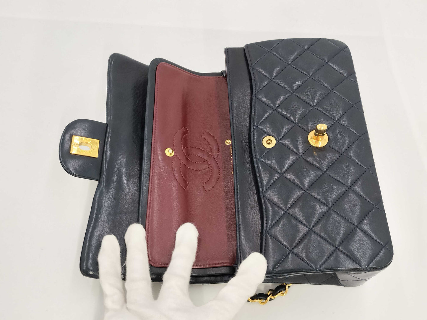 CHANEL Matelasse 23 Lambskin Double Flap Chain Shoulder Bag with Seal