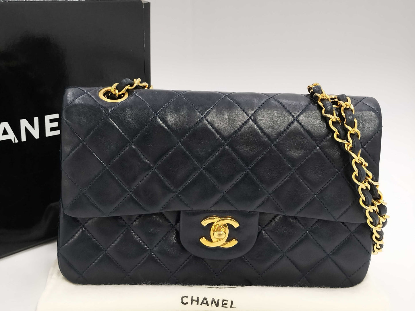 CHANEL Matelasse 23 Lambskin Double Flap Chain Shoulder Bag with Seal