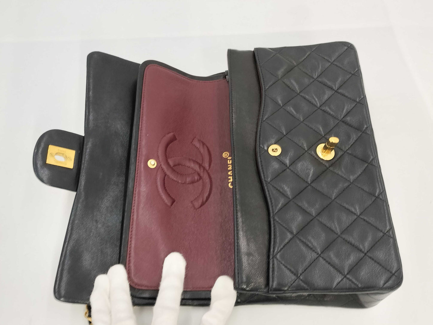 CHANEL Matelasse 25 Coco Mark Double Flap Chain Shoulder Bag with Sticker and Card