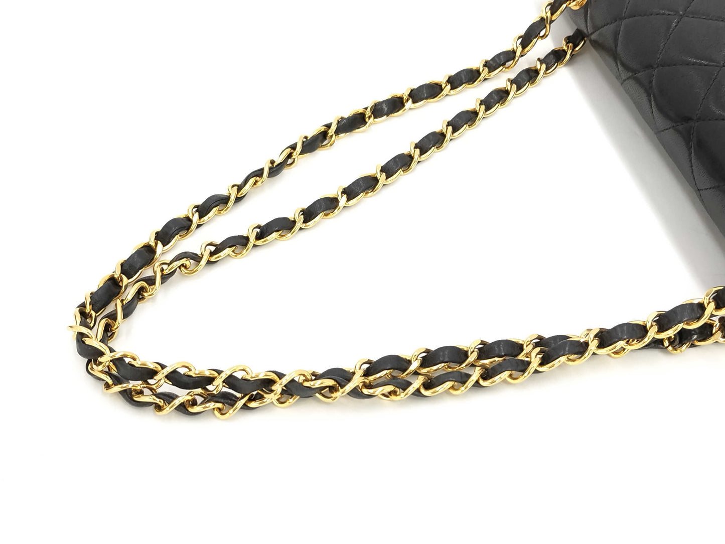 CHANEL Matelasse 25 Coco Mark Double Flap Chain Shoulder Bag with Sticker and Card
