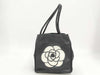 CHANEL Camellia CHANEL Logo Tote Bag with Card and Sticker, Black, Handbag