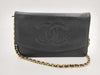 CHANEL Caviar Skin Chain Wallet Shoulder Bag Wallet Black Seal Included Shoulder Bag