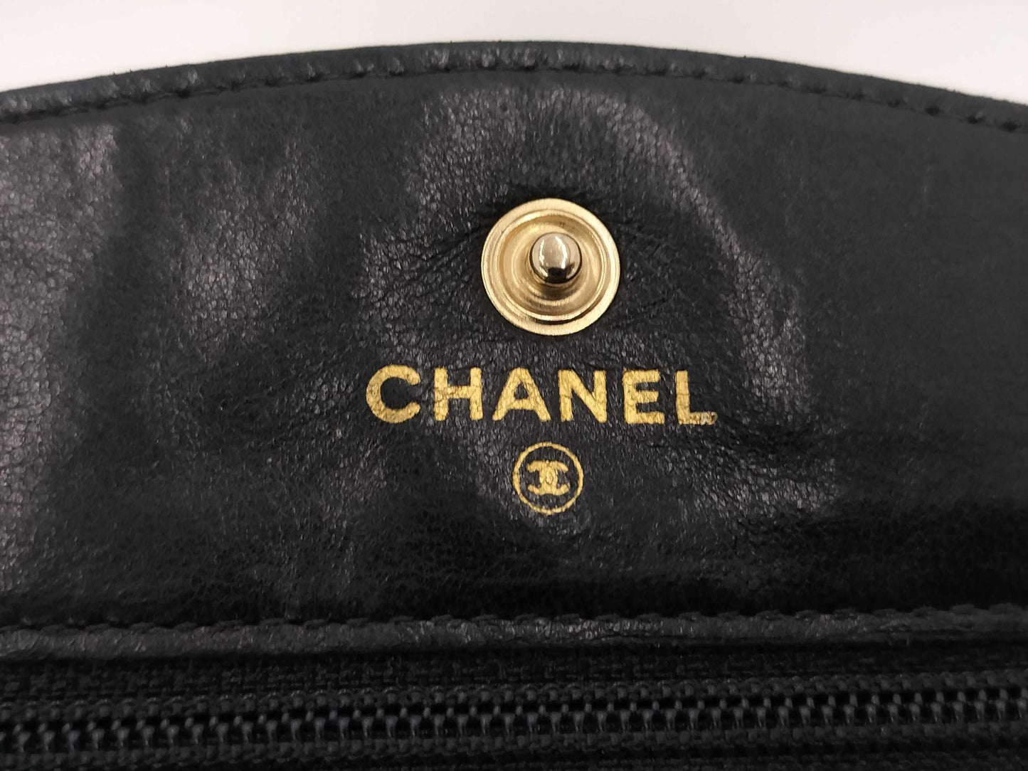 CHANEL Caviar Skin Chain Wallet Shoulder Bag Wallet Black Seal Included Shoulder Bag
