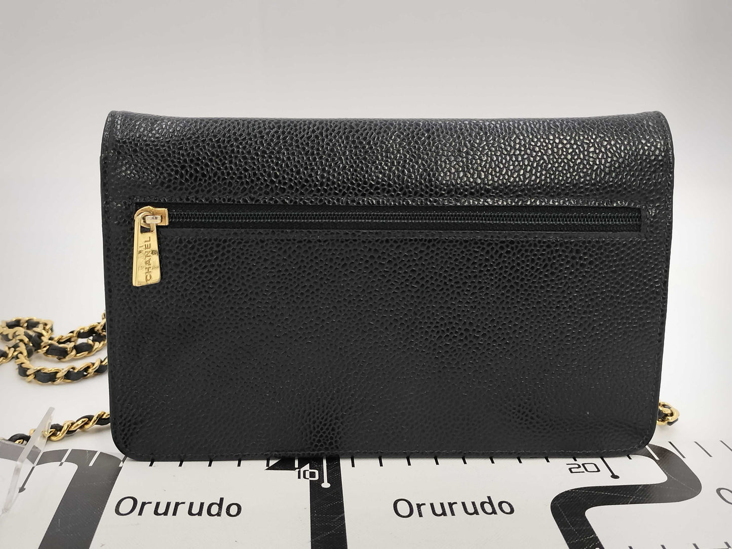CHANEL Caviar Skin Chain Wallet Shoulder Bag Wallet Black Seal Included Shoulder Bag