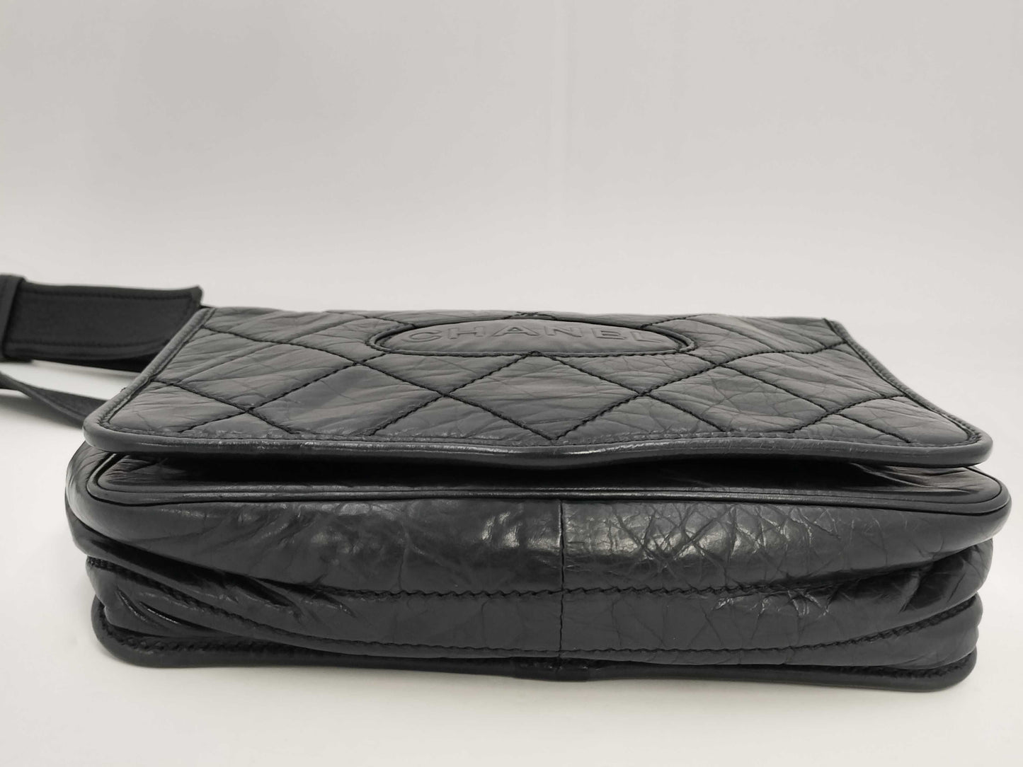 CHANEL Matelasse CHANEL Logo Shoulder Bag Black with G Card and Seal