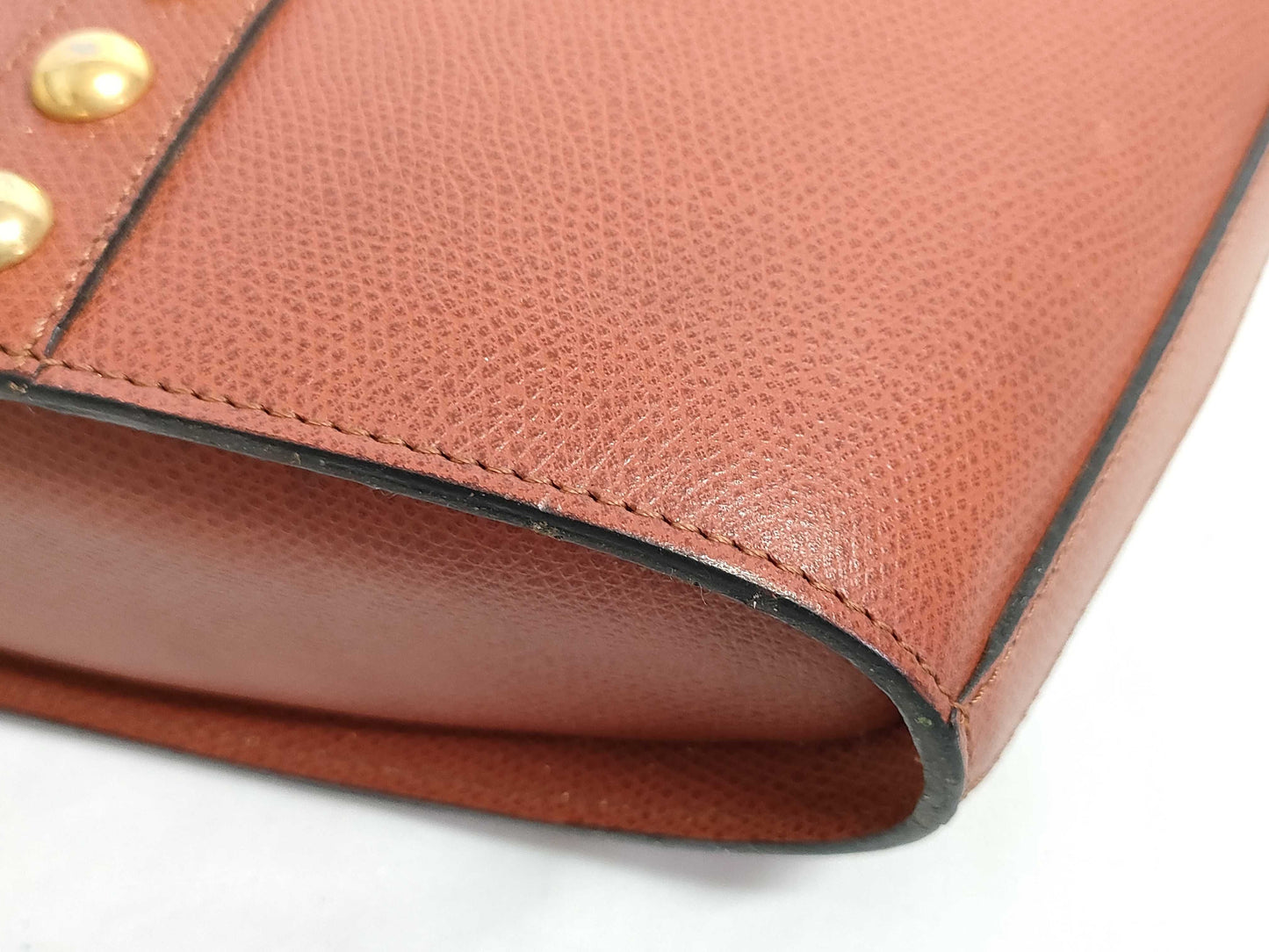 Yves Saint Laurent Studded Vintage Brown Shoulder Bag