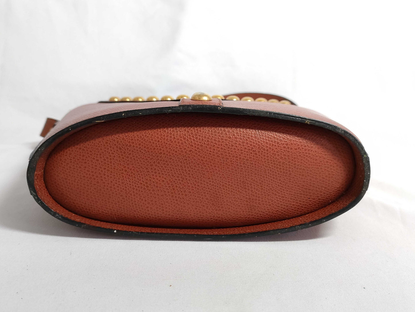 Yves Saint Laurent Studded Vintage Brown Shoulder Bag