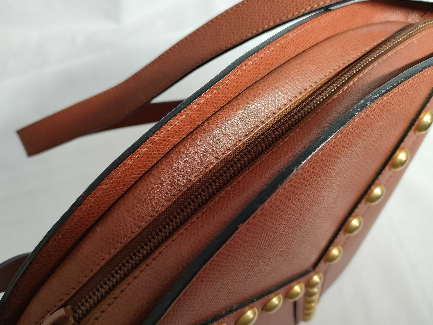 Yves Saint Laurent Studded Vintage Brown Shoulder Bag