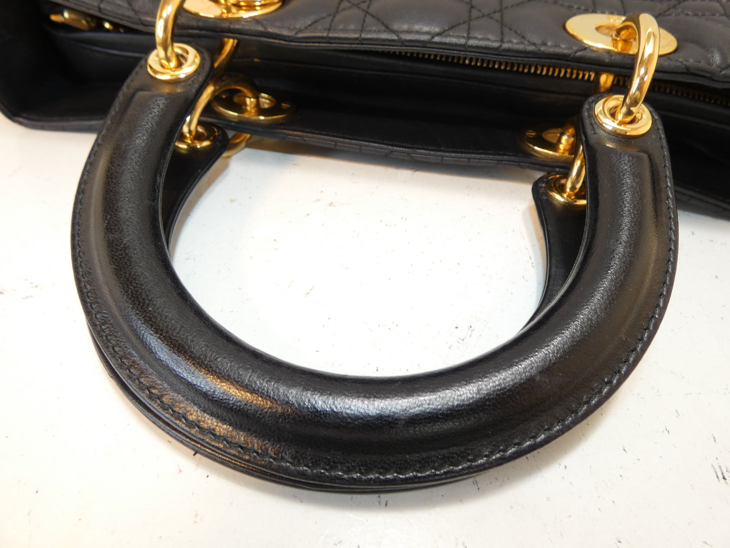 Dior Lady Dior Leather Black Handbag