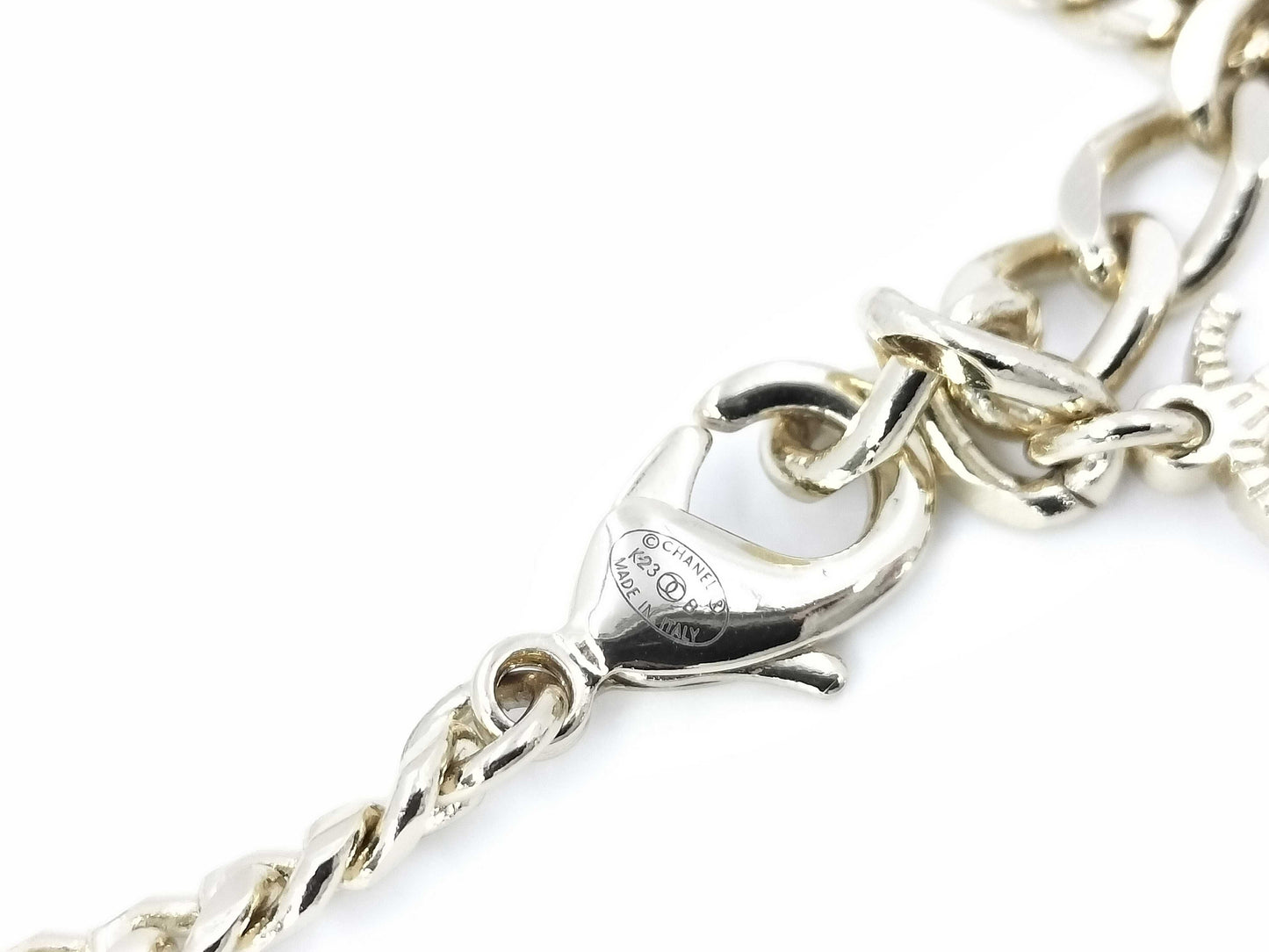CHANEL GP Necklace with Coco Mark, Black Leather, Pink Lacquer, ABB477, 28.5g