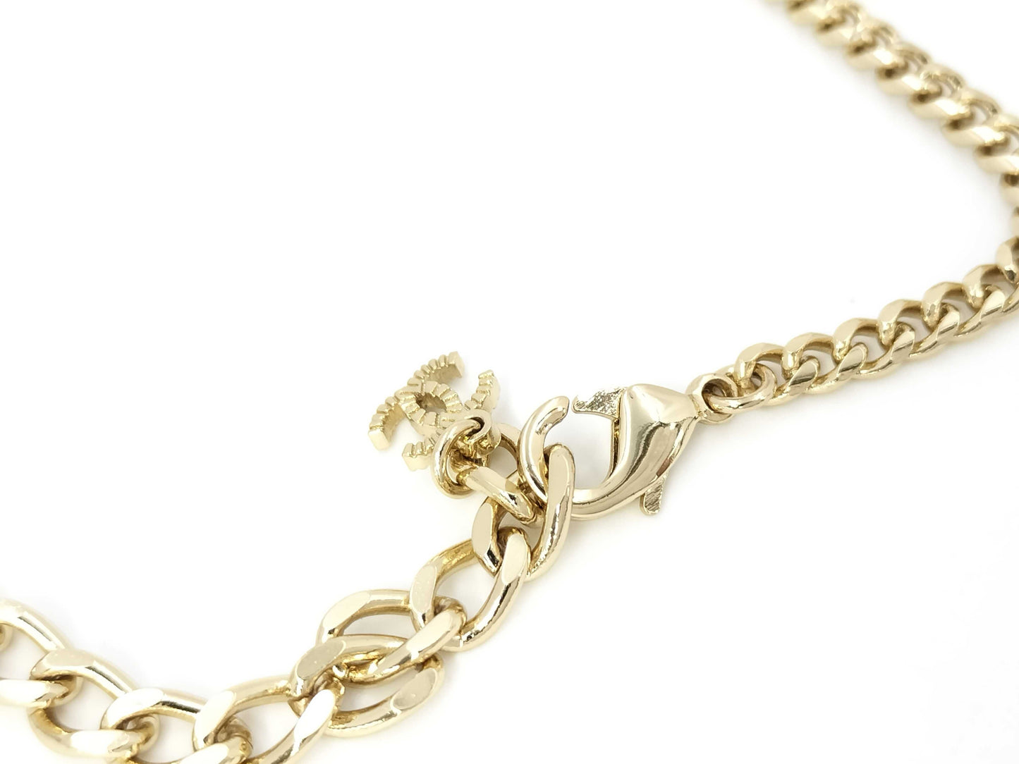 CHANEL GP Necklace with Coco Mark, Black Leather, Pink Lacquer, ABB477, 28.5g