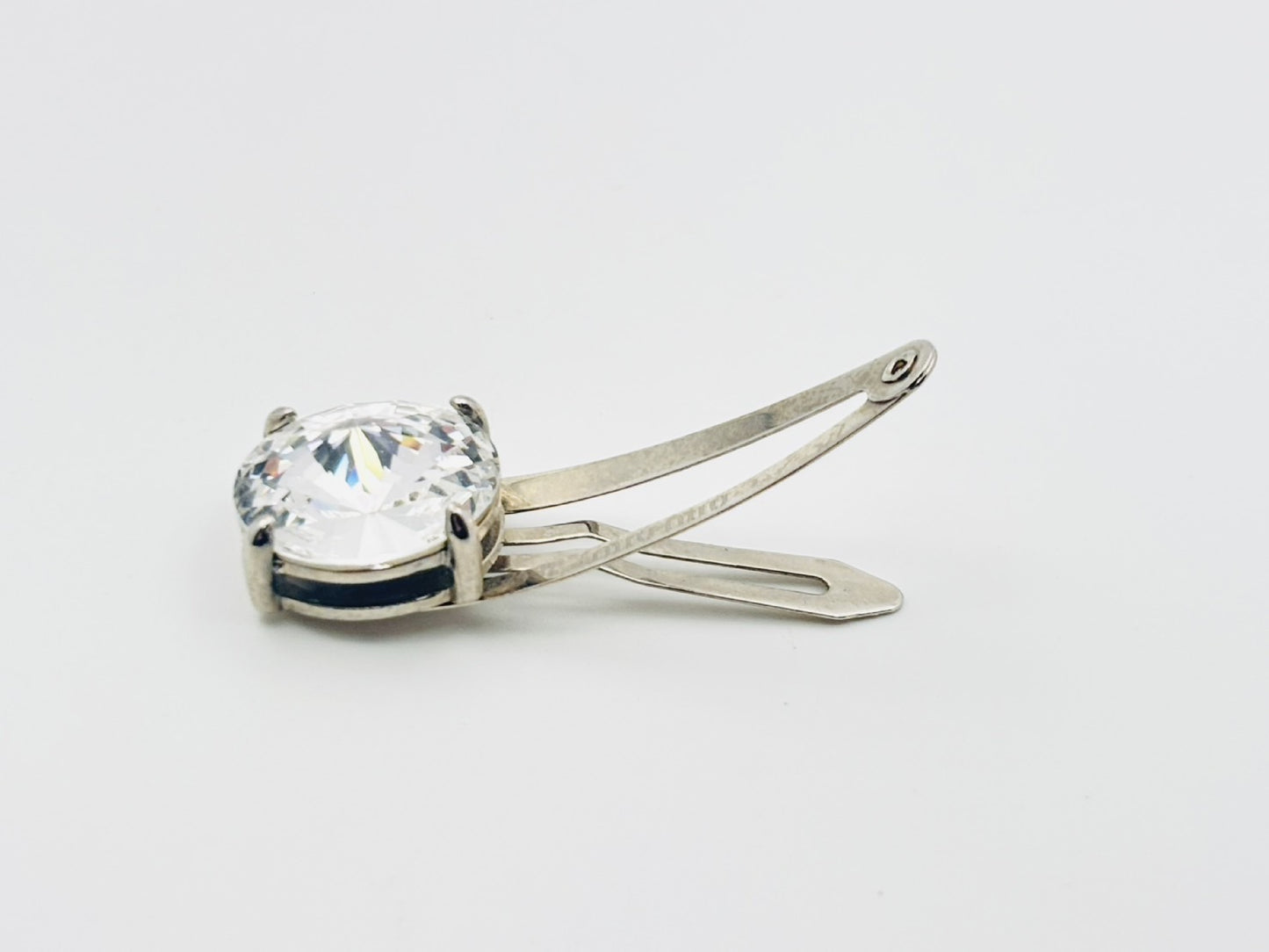 Miu Miu Bijou Rhinestone Crystal Hairpin Silver Hair Accessory