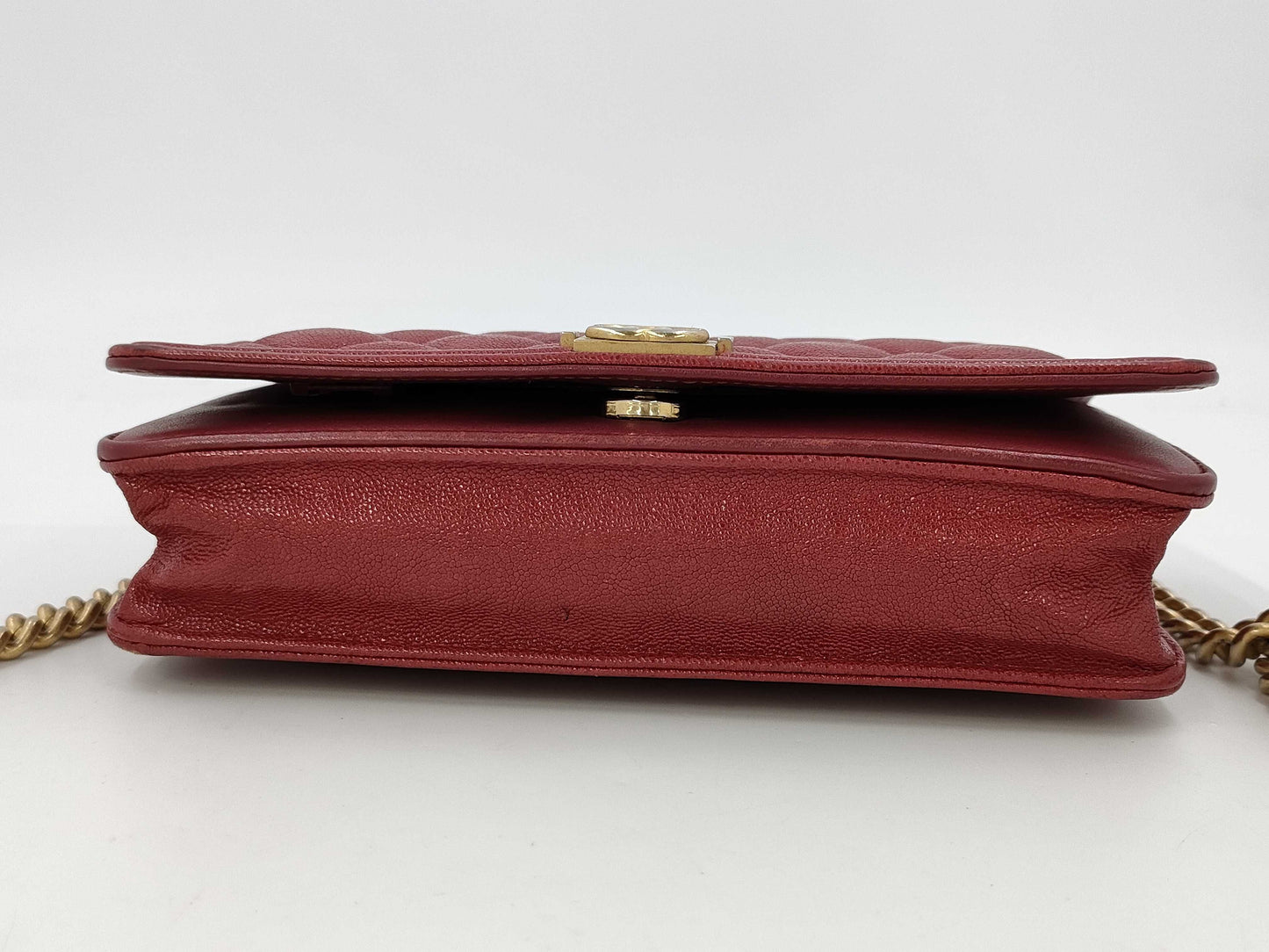 CHANEL Caviar Skin Boy Chanel Matelasse Chain Shoulder Wallet No. 28 Shoulder Bag