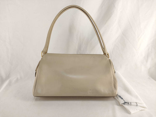 PRADA Leather Logo Handbag Shoulder Bag Handbag