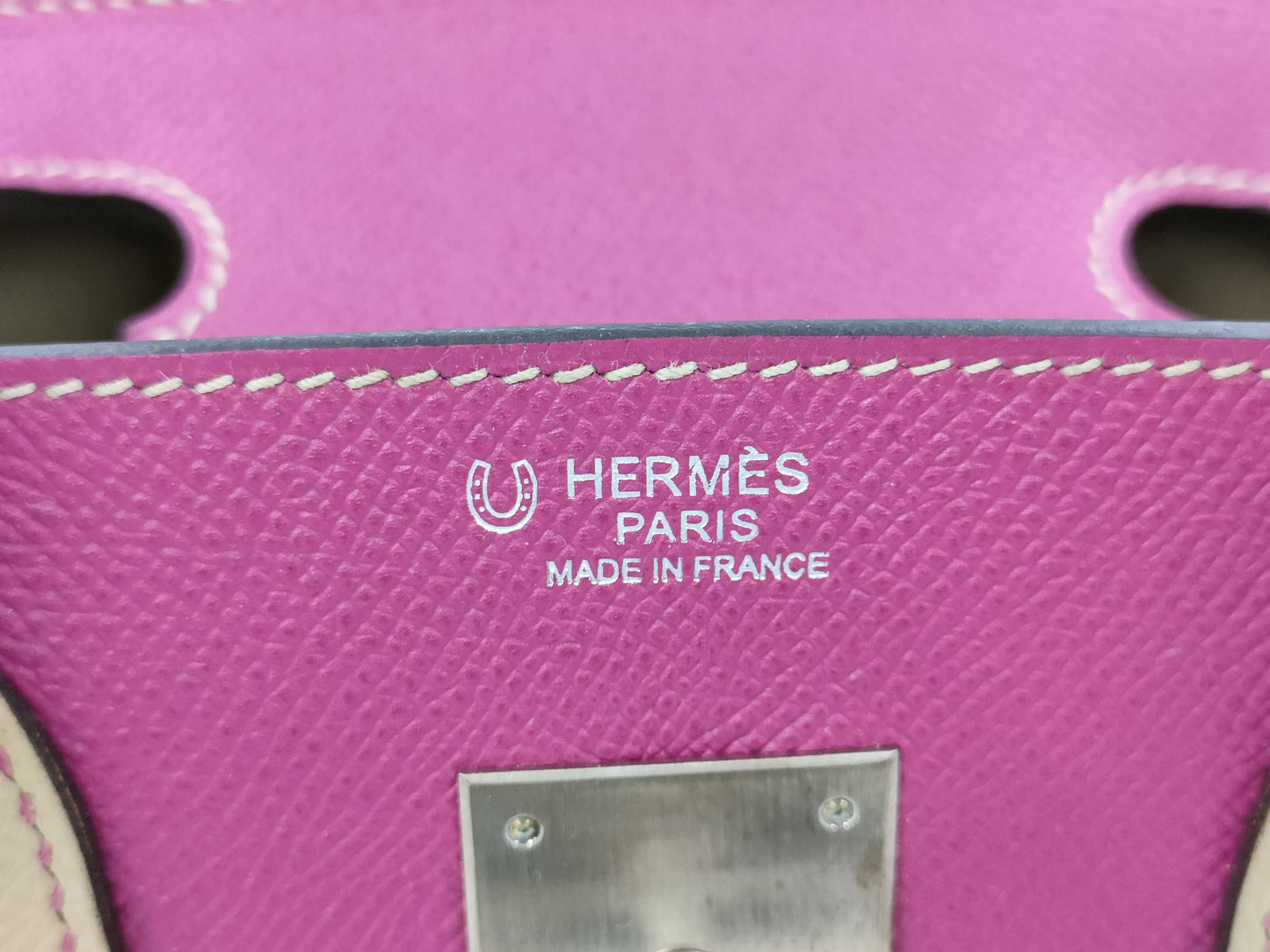 HERMES Birkin 30 Personal Order, Epsom Leather, Rose Purple Trench, Matte Silver Hardware, C Stamp, Bag