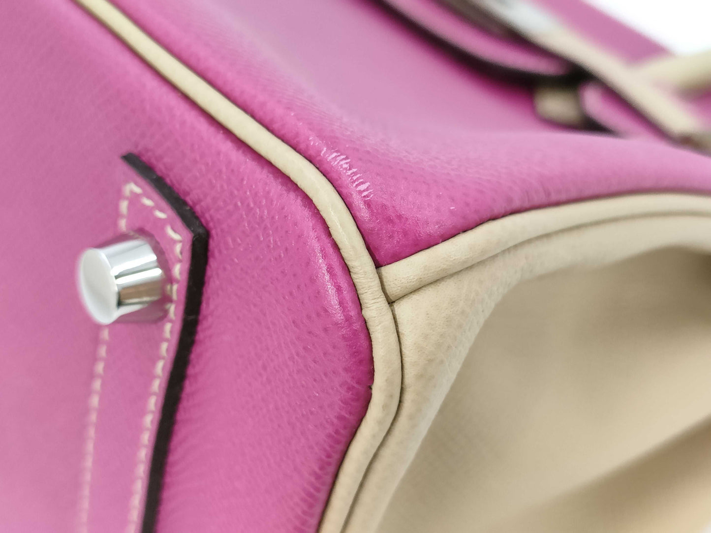 HERMES Birkin 30 Personal Order, Epsom Leather, Rose Purple Trench, Matte Silver Hardware, C Stamp, Bag
