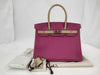 HERMES Birkin 30 Personal Order, Epsom Leather, Rose Purple Trench, Matte Silver Hardware, C Stamp, Bag