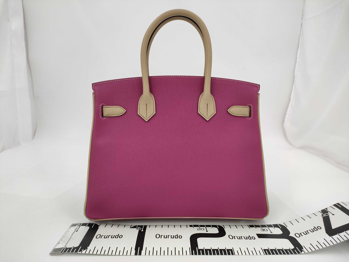 HERMES Birkin 30 Personal Order, Epsom Leather, Rose Purple Trench, Matte Silver Hardware, C Stamp, Bag