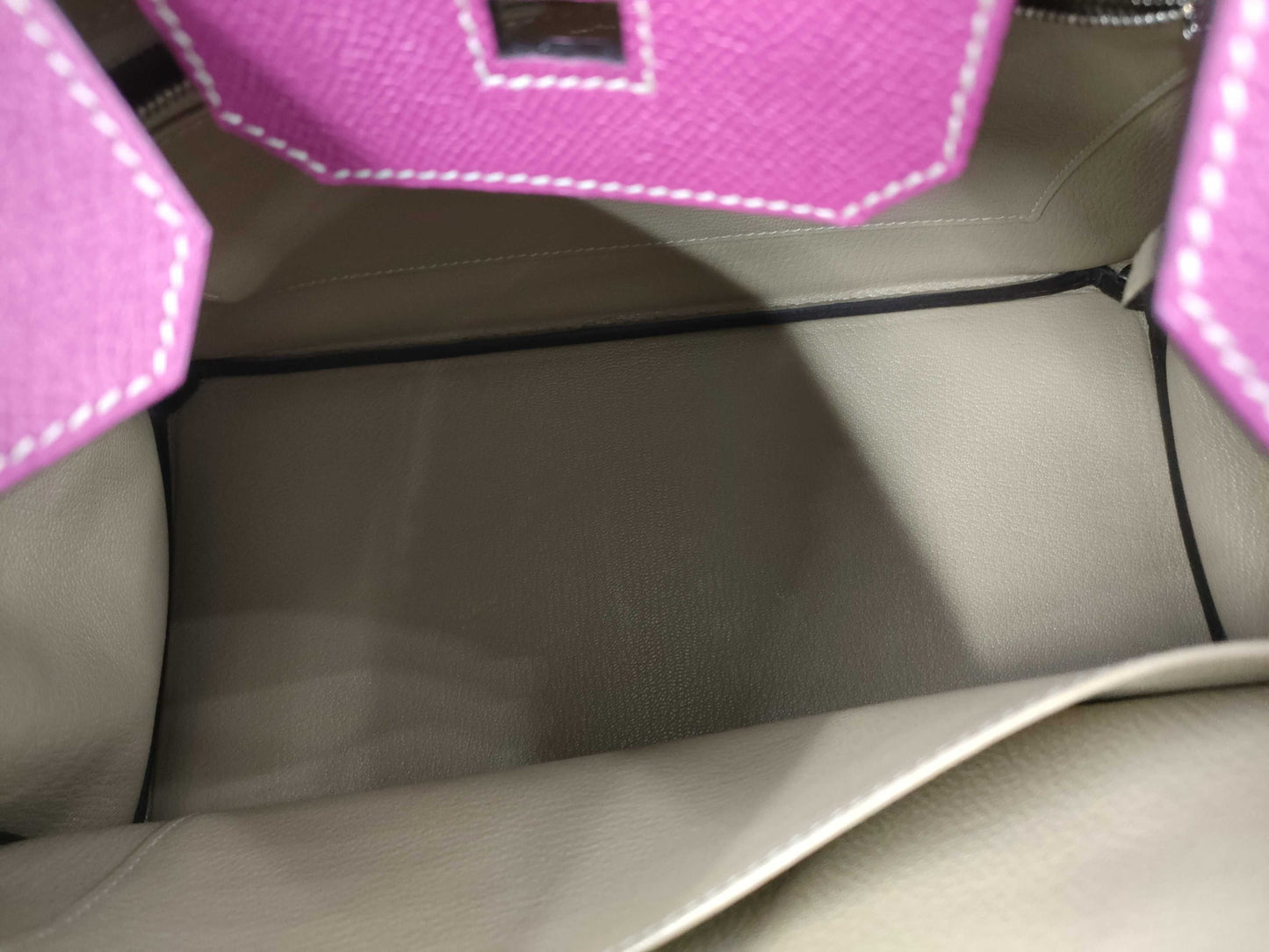 HERMES Birkin 30 Personal Order, Epsom Leather, Rose Purple Trench, Matte Silver Hardware, C Stamp, Bag