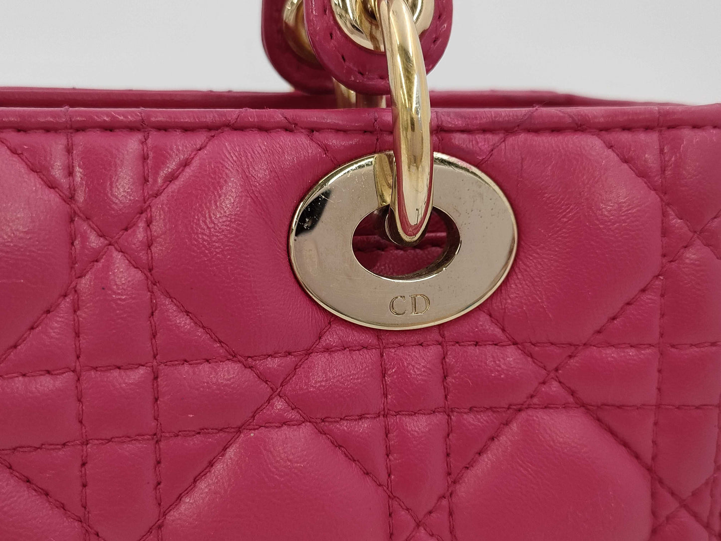 Dior Lady Dior Lamb Pink 2-Way Handbag with Strap