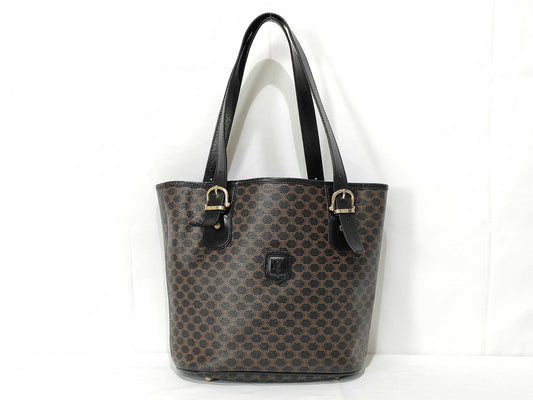 CELINE Black Macadam Bucket Tote Bag