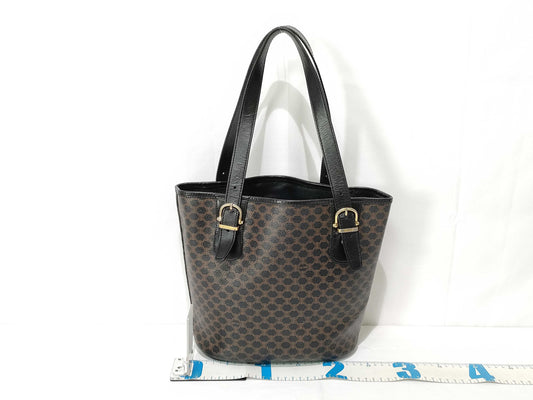 CELINE Black Macadam Bucket Tote Bag