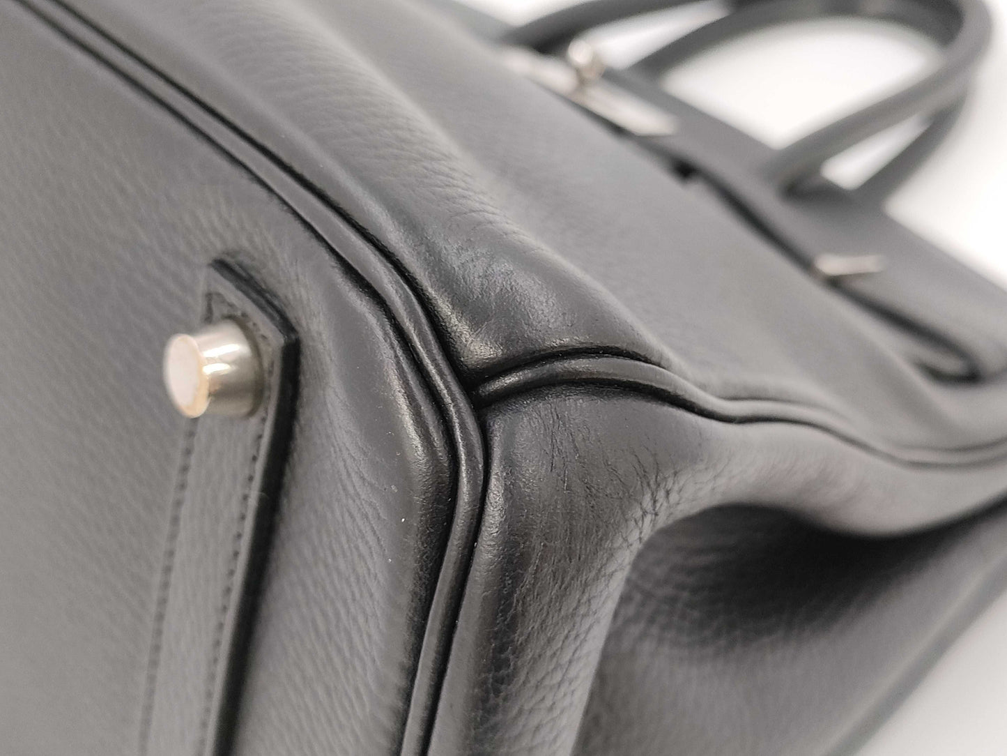 HERMES Birkin 35 Black with Silver Hardware, Handbag A