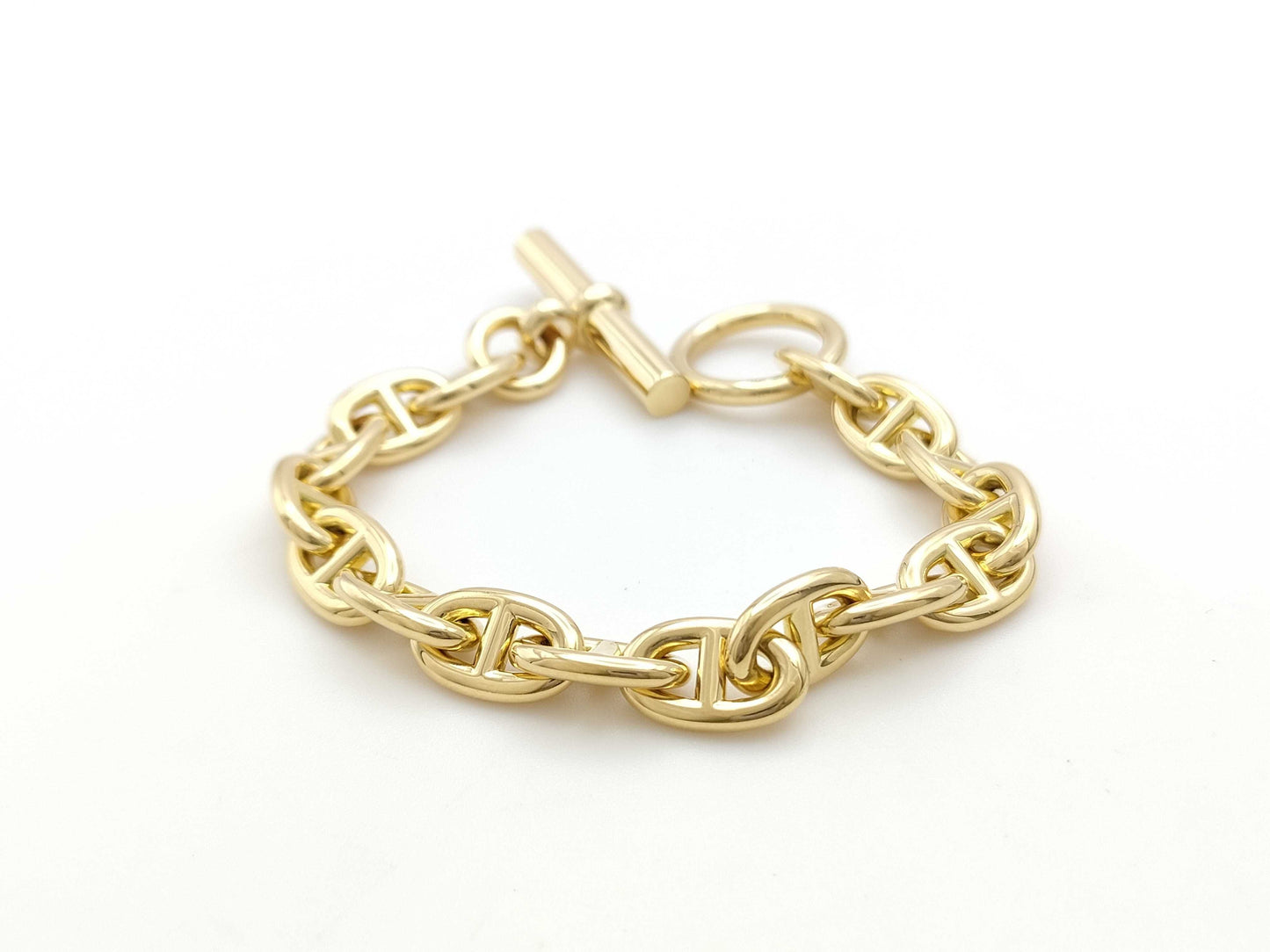 HERMES Chaine d'Ancre PM 16-link bracelet in YG Au750, 51.1g.