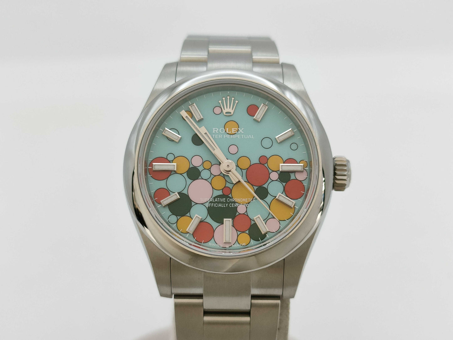 ROLEX ROLEX SS AT Oyster Perpetual 277200 Turquoise Blue Celebration Dial 91.6g Women's Watch