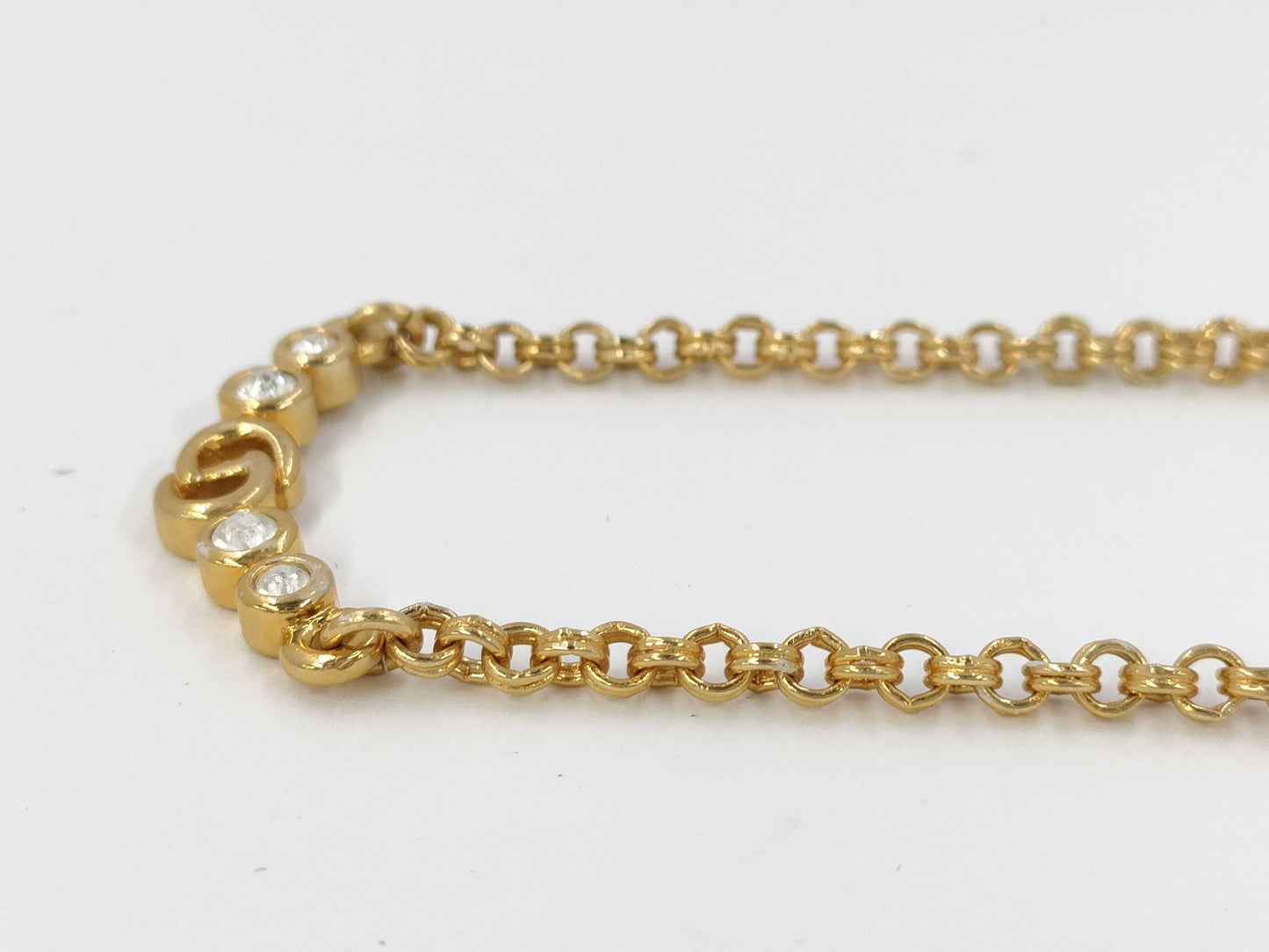 (10461_0348) Dior Rhinestone Logo Necklace Necklace
