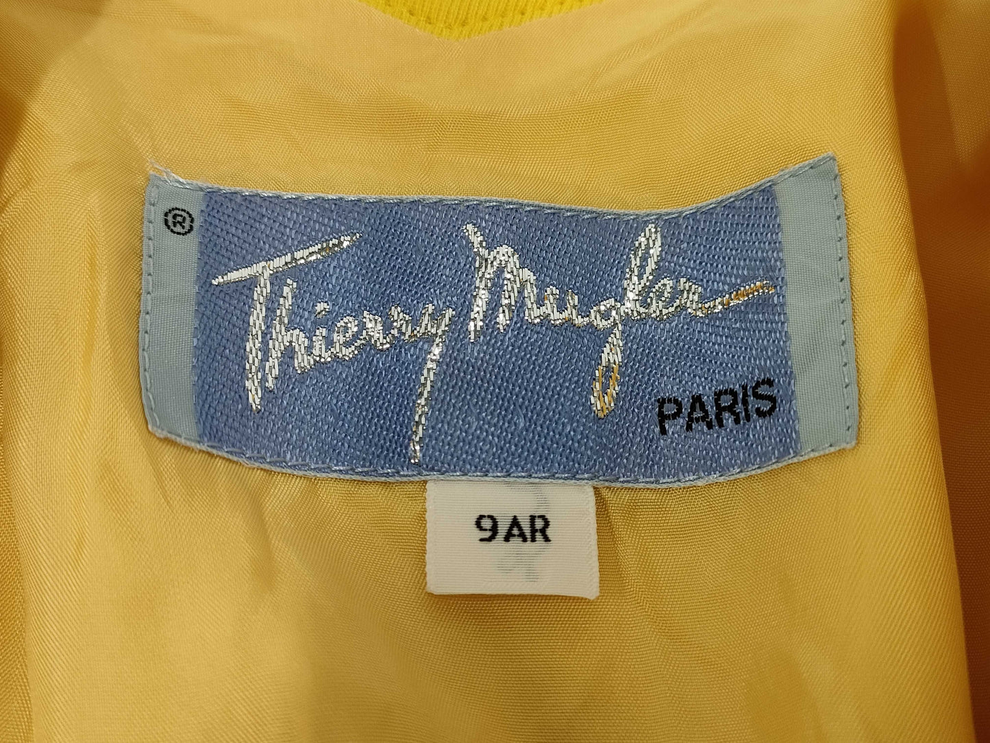 (10462_0322) Thierry Mugler Skirt Suit Rope Wrap Skirt Shoulder Pat Yellow 9 Other Apparel