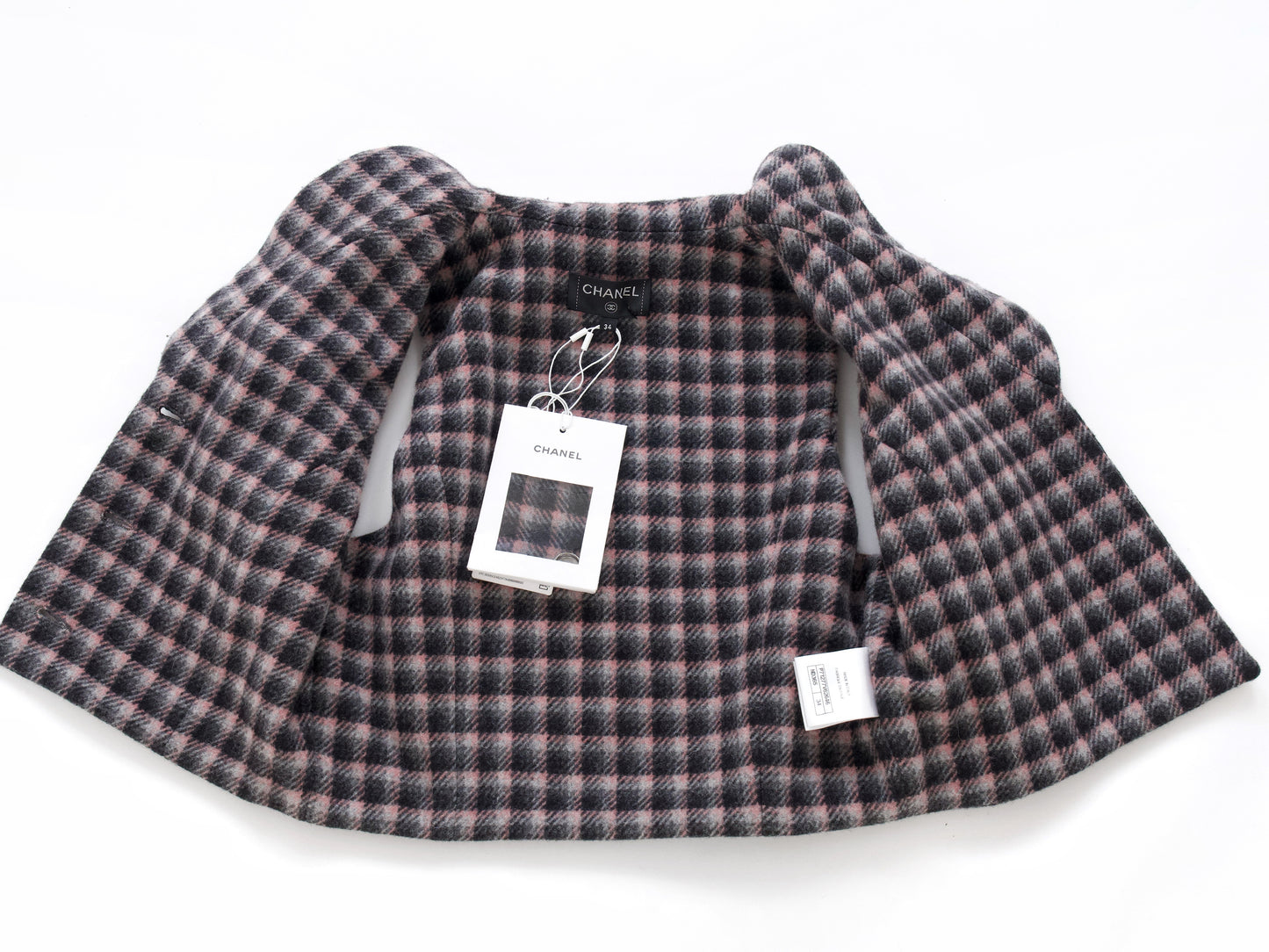 (10462_0112) CHANEL 21B Cropped Wool Tweed Sleeveless Jacket 34 Vest