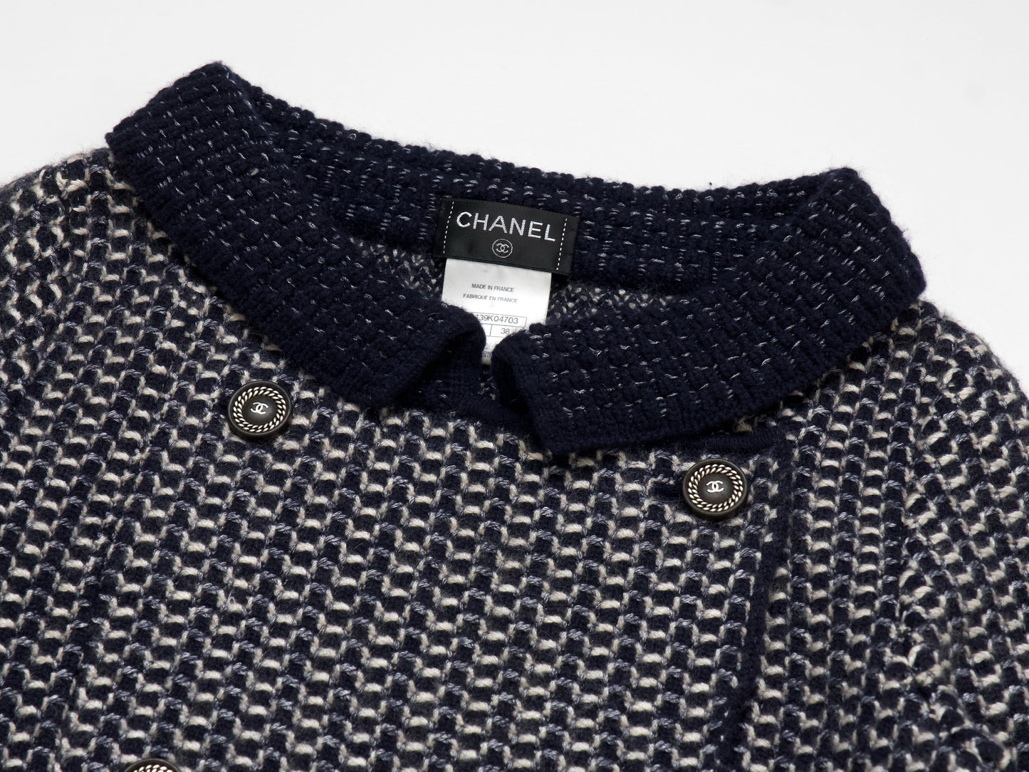 (10462_0111) CHANEL 12A Thick Cashmere Knit Jacket 38 Cardigan