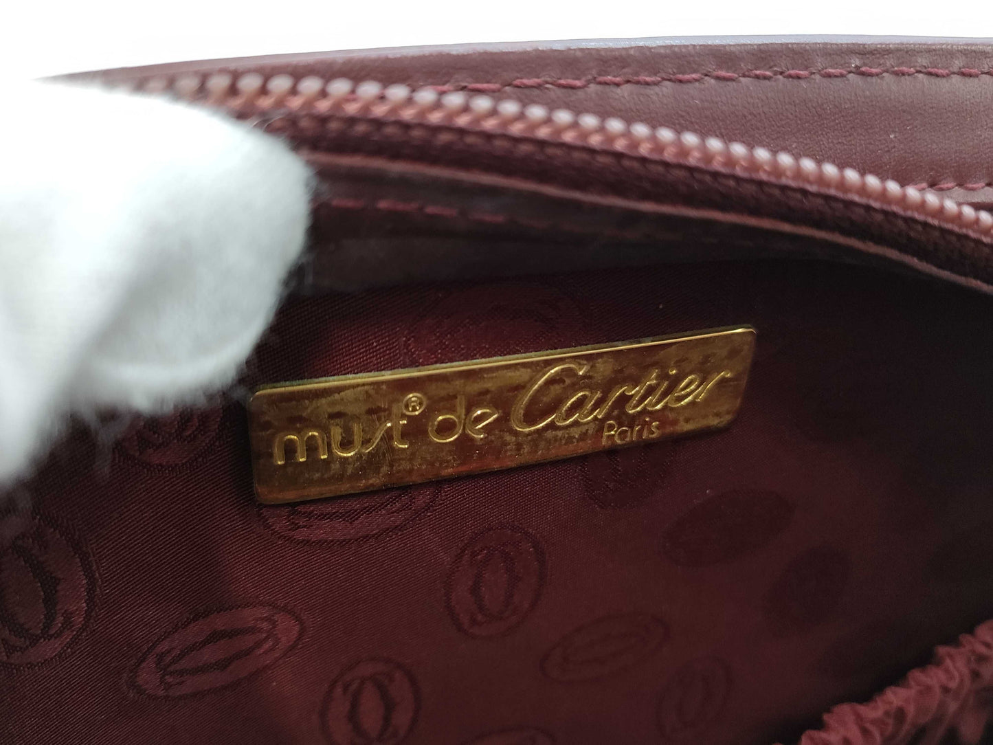 (10460_0123) Cartier Bordeaux Clutch Bag Second Bag