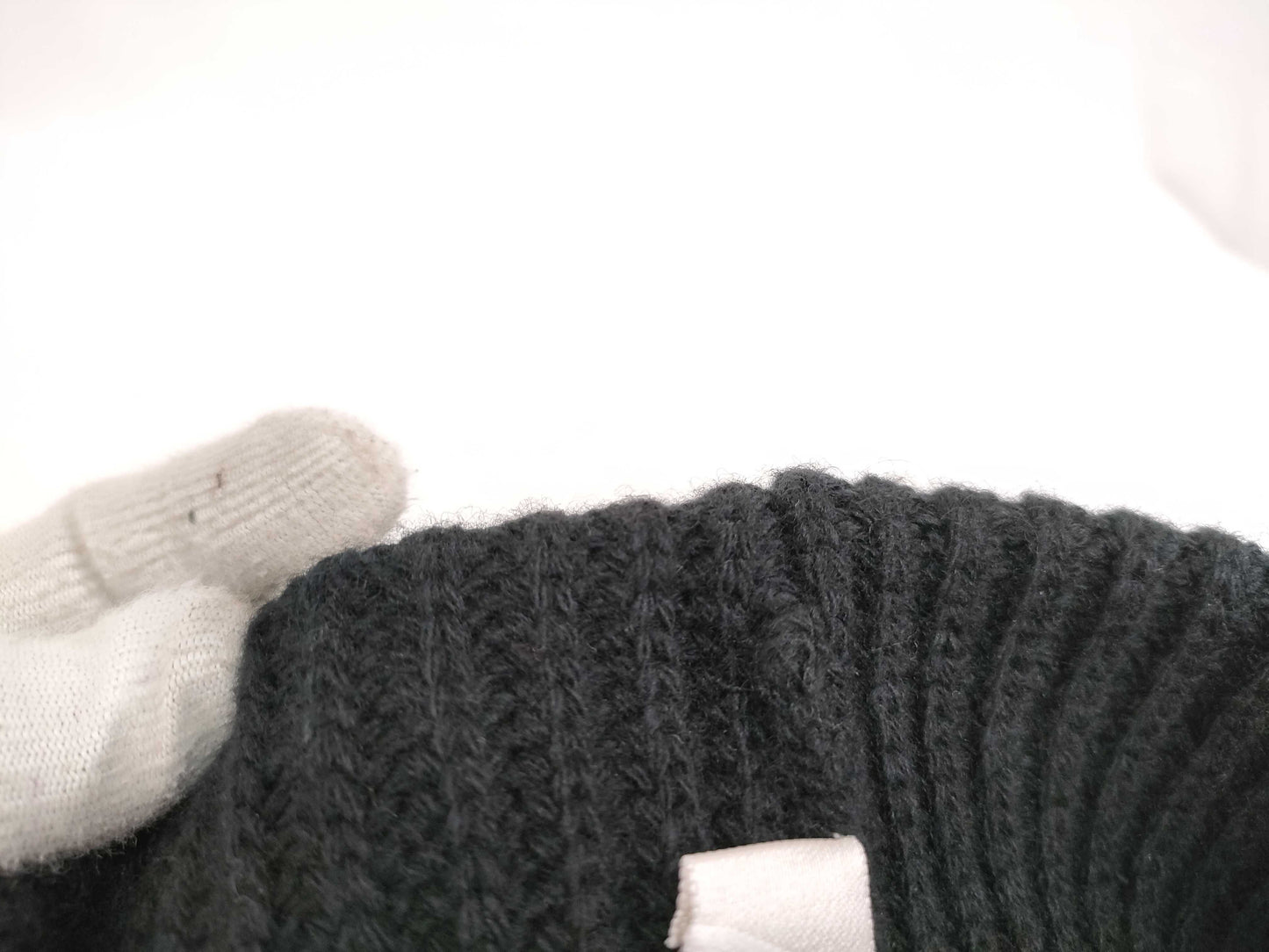 (10462_0188) CELINE Knit Hat Black/Wool/Lambskin Other Apparel