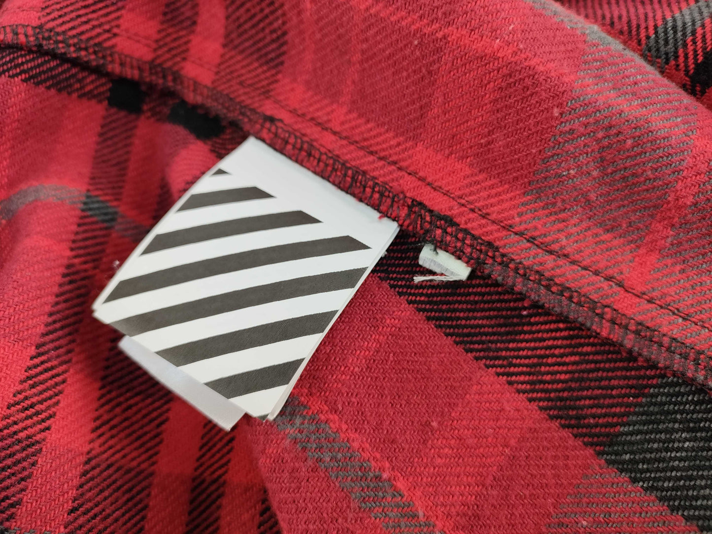 (10462_0324) Off-White Flinel Shirt Men's Top
