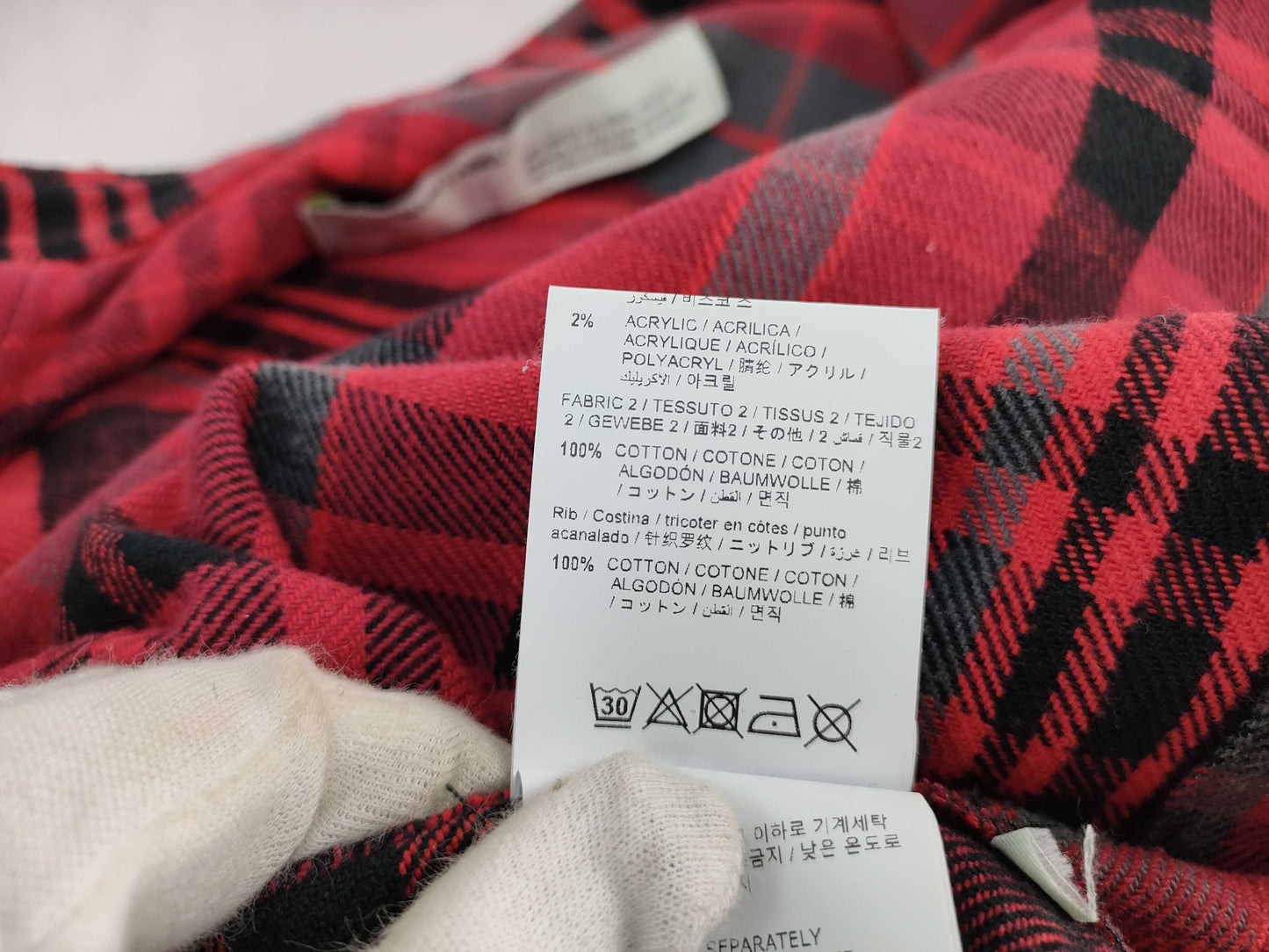 (10462_0324) Off-White Flinel Shirt Men's Top