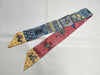 (10462_0096) HERMES Twiley Hermes Twely Super Silk Quest Super Silk Quest Blue x Beige Dress x Brown Scarf