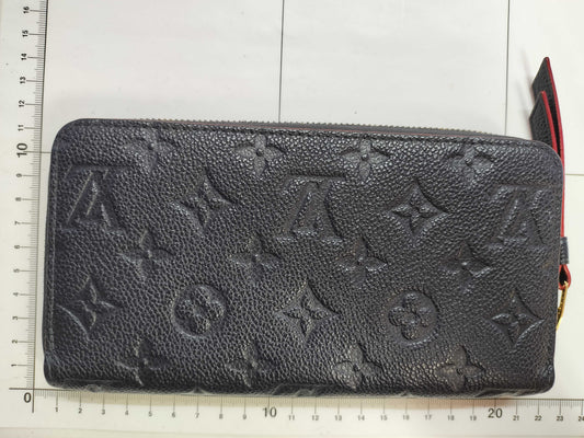LOUIS VUITTON Monogram Empreinte Zippy Wallet in Marine Rouge M62121 RFID Verified Wallet
