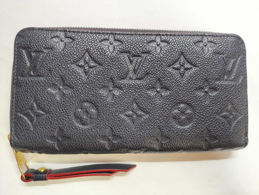 LOUIS VUITTON Monogram Empreinte Zippy Wallet in Marine Rouge M62121 RFID Verified Wallet