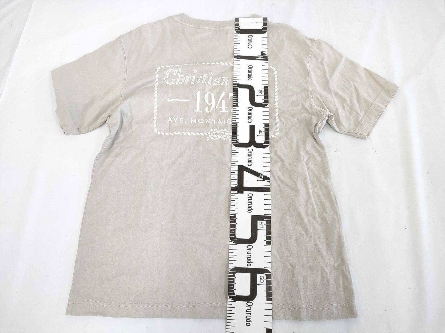 (10462_0346) Dior Dior 1947 Logo Embroidered Pocket T-Shirt 243J634B0677 Light Grey Size XS T-Shirt
