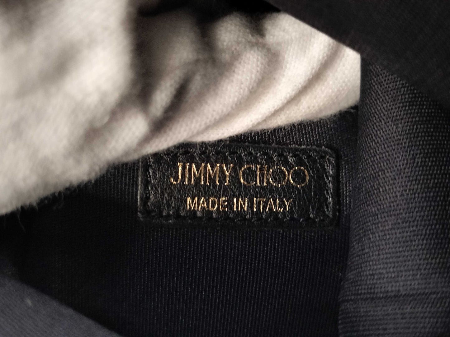 (10460_0269) JIMMY CHOO JIMMY CHOO Jimmy Choo Clutch Bag Leather Black Storage Bag Clutch Bag