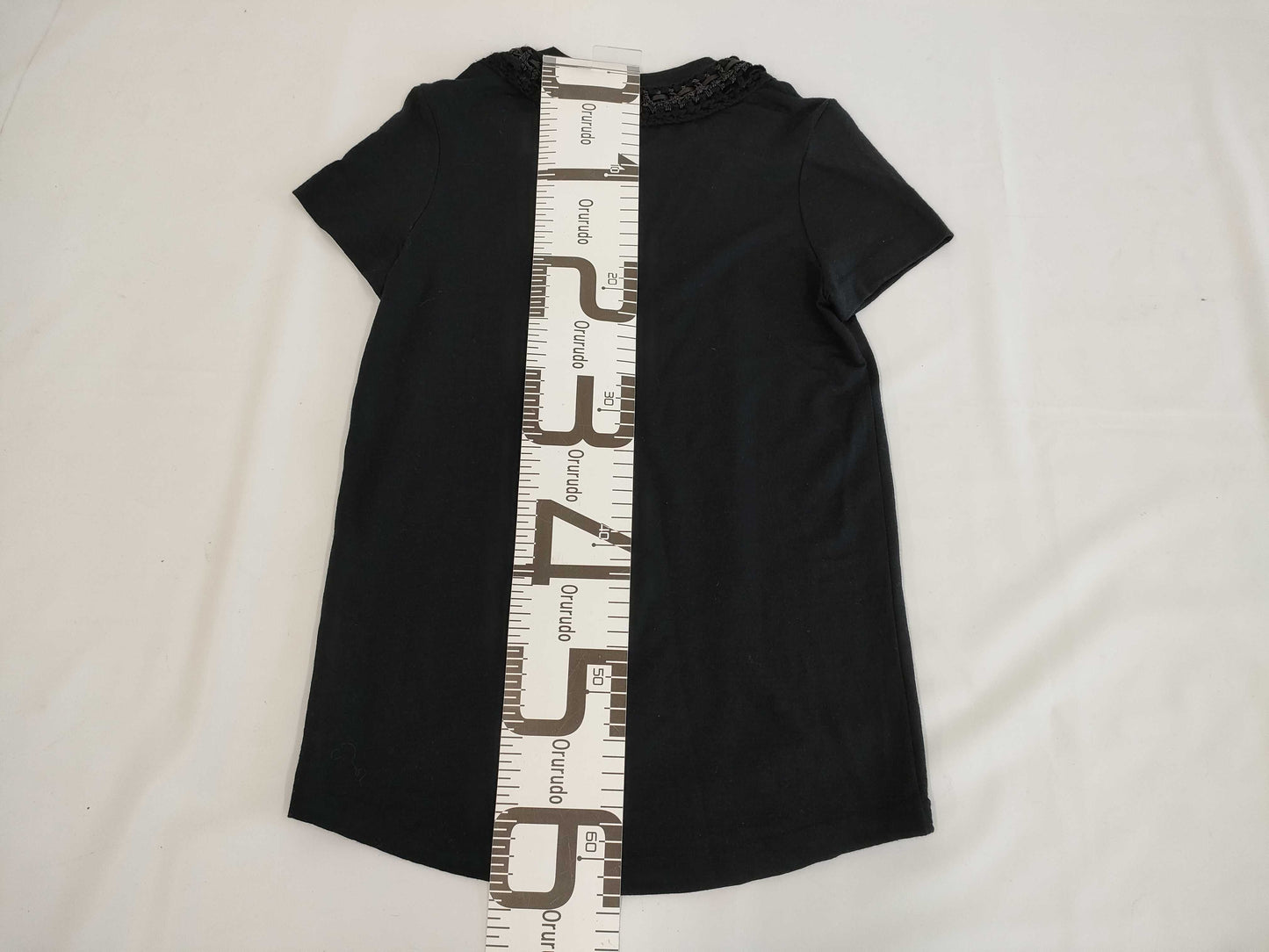 (10462_0114) CHANEL CHANEL Black Trimmed T-Shirt Top Shared Cloth Size 34 T-Shirt