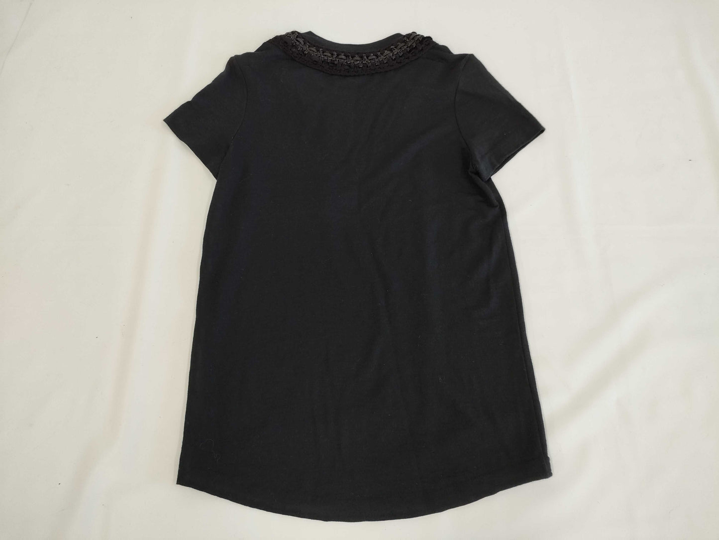 (10462_0114) CHANEL CHANEL Black Trimmed T-Shirt Top Shared Cloth Size 34 T-Shirt