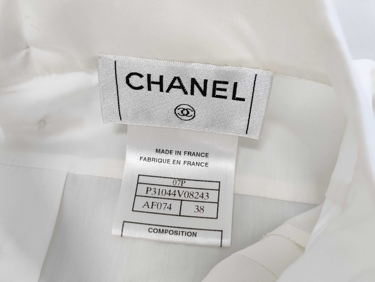 (10462_0115) CHANEL CHANEL White Sleeveless Tops Blouse Size 38 Tops