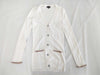 (10462_0109) CHANEL CHANEL White Knitted Cardigan Spare Yarn Button Size 38 Cardigan