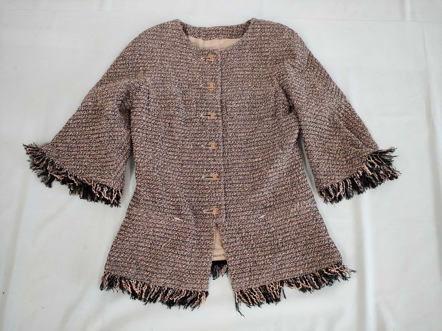 (10462_0116) CHANEL CHANEL Pink Beige Jacket CC Button 34 Jacket