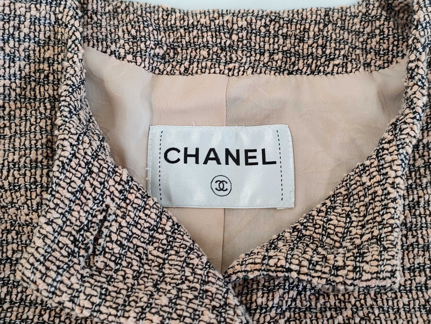 (10462_0116) CHANEL CHANEL Pink Beige Jacket CC Button 34 Jacket