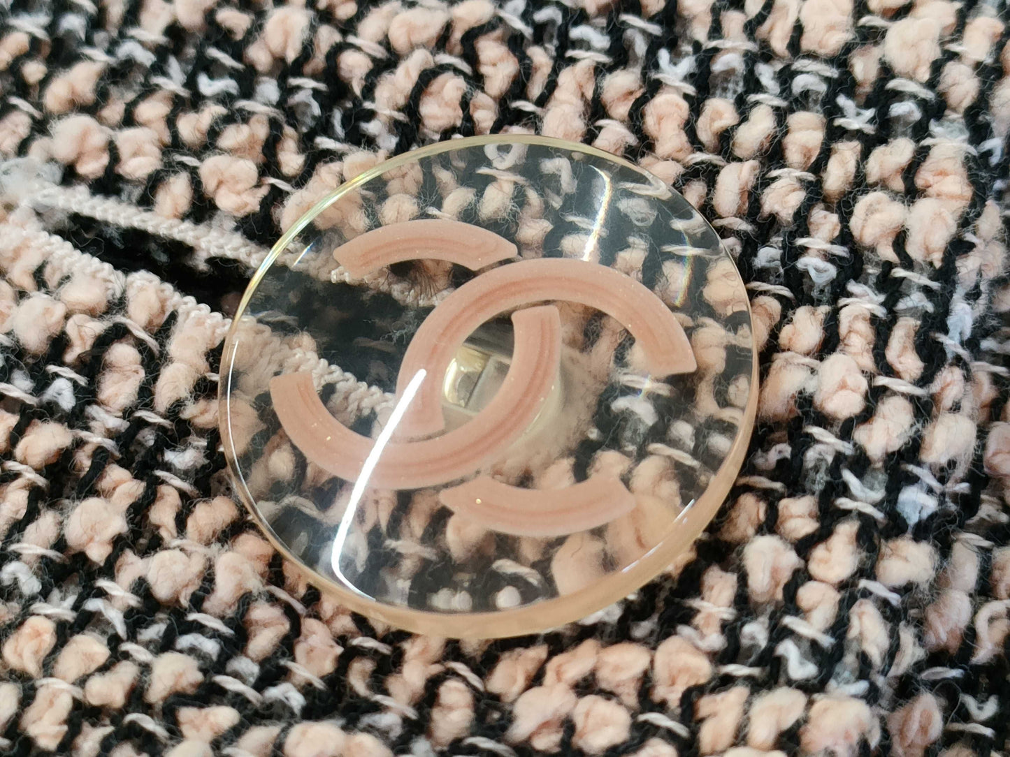 (10462_0116) CHANEL CHANEL Pink Beige Jacket CC Button 34 Jacket