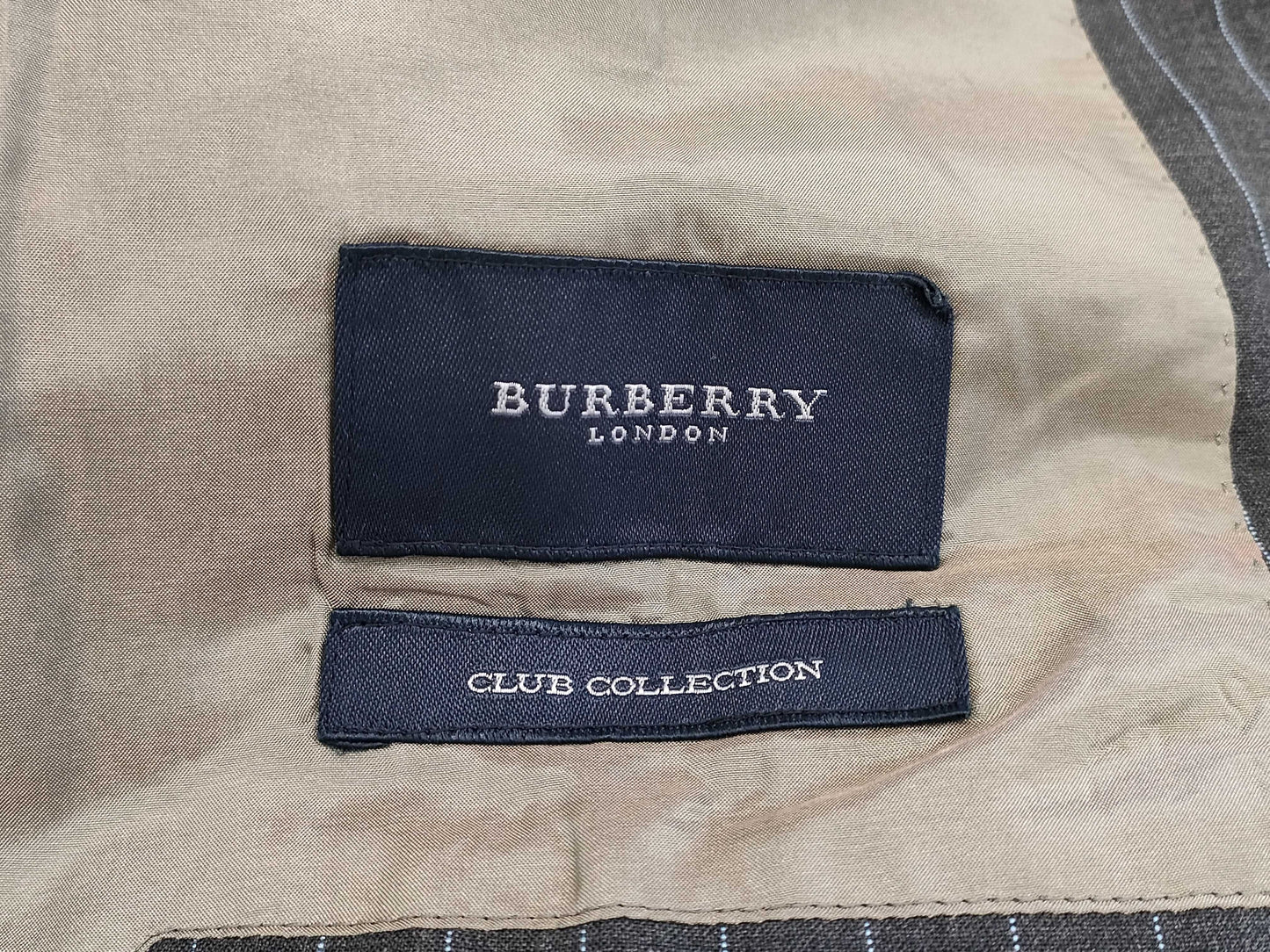 (10462_0228) BURBERRY SUPER120S Sheep Burberry London Men's Jacket Striped Set Suit Pants Set Club Collection Iridescent Lining Size L Jacket